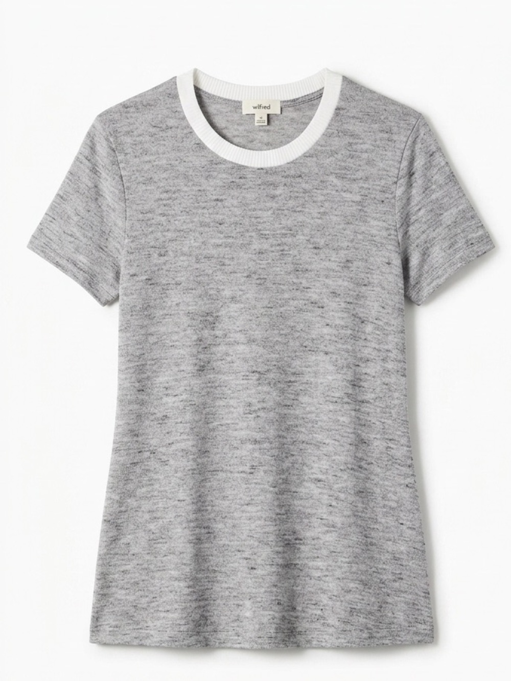 Wilfred by Aritzia Knit T-Shirt with White Collar Detail - Size XS